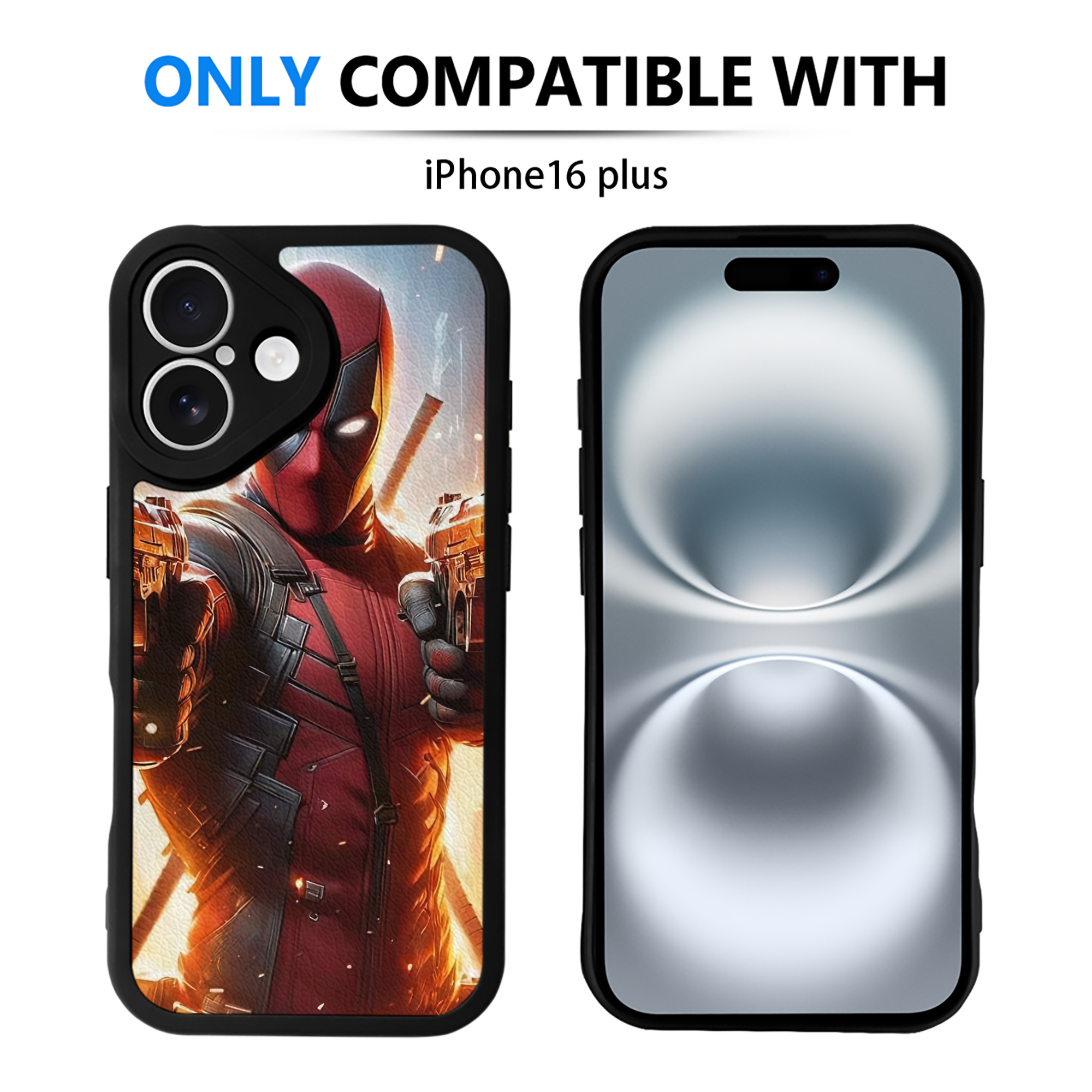 （画像用） Deadpool デッドプール 【iPhone 16シリーズ対応】シリコンスマホケース（レザー調） 材質：シリコン